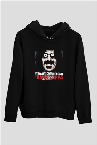 Frank Zappa Baskılı Unisex Siyah Hoodie