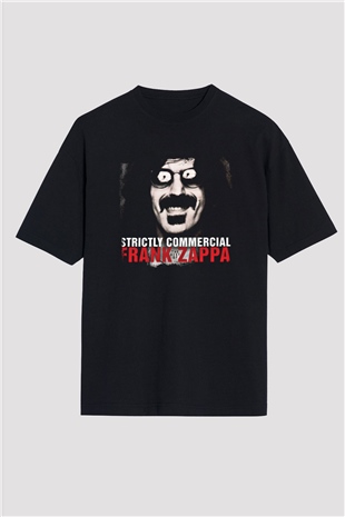 Frank Zappa Baskılı Unisex Siyah Oversize Tişört