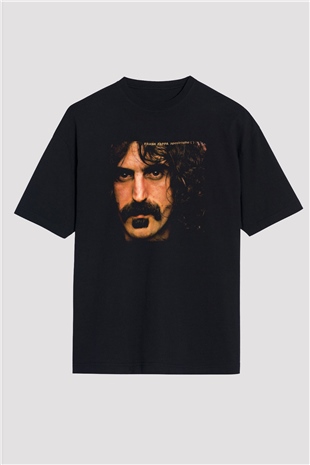 Frank Zappa Baskılı Unisex Siyah Oversize Tişört