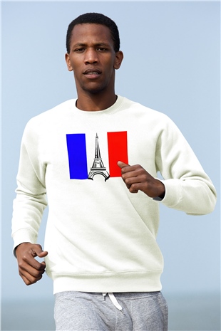 Fransa Beyaz Unisex Sweatshirt
