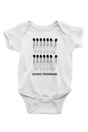 Franz Ferdinand Baskılı Beyaz Unisex Bebek Body - Zıbın