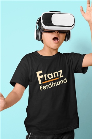 Franz Ferdinand Baskılı Siyah Unisex Çocuk Tişört
