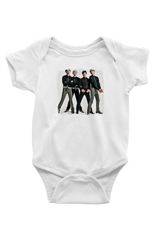 Franz Ferdinand Baskılı Unisex Beyaz Bebek Body - Zıbın