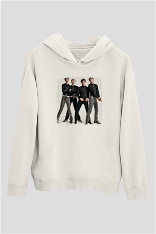 Franz Ferdinand Baskılı Unisex Beyaz Hoodie