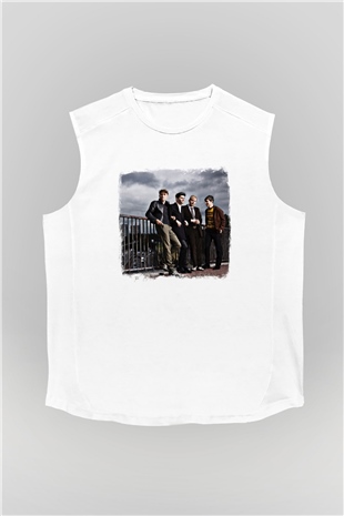 Franz Ferdinand Baskılı Unisex Beyaz Kolsuz Tişört