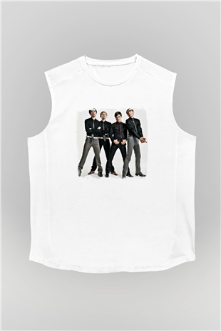 Franz Ferdinand Baskılı Unisex Beyaz Kolsuz Tişört