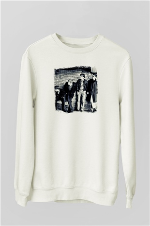Franz Ferdinand Baskılı Unisex Beyaz Sweatshirt
