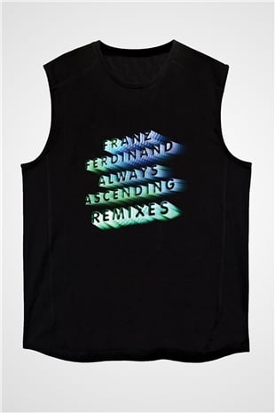 Franz Ferdinand Baskılı Unisex Siyah Kolsuz Tişört