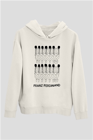 Franz Ferdinand Beyaz Unisex Kapşonlu Sweatshirt