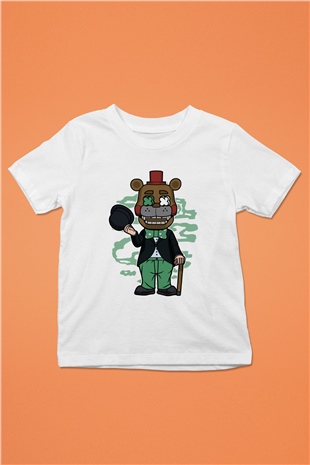 Freddy Gentlemen Baskılı Unisex Beyaz Çocuk Tişört