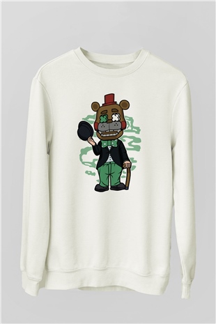 Freddy Gentlemen Baskılı Unisex Beyaz Sweatshirt