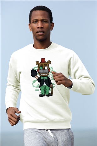 Freddy Gentlemen Baskılı Unisex Beyaz Sweatshirt