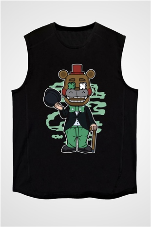 Freddy Gentlemen Baskılı Unisex Siyah Kolsuz Tişört
