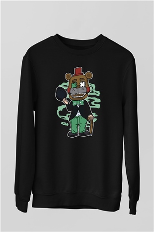 Freddy Gentlemen Baskılı Unisex Siyah Sweatshirt