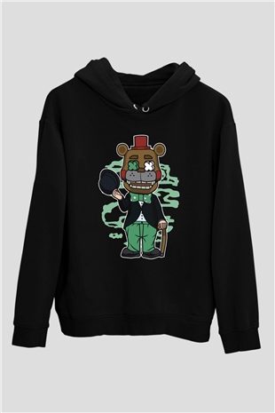Freddy Gentlemen Baskılı Unisex Siyah Hoodie