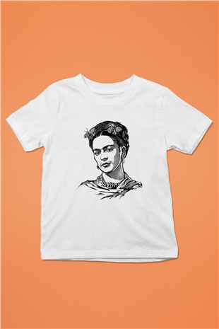 Frida Kahlo Beyaz Unisex Çocuk Tişört