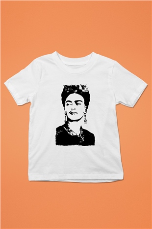 Frida Kahlo Beyaz Unisex Çocuk Tişört