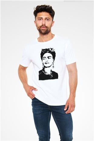 Frida Kahlo Beyaz Unisex Tişört T-Shirt - TişörtFabrikası