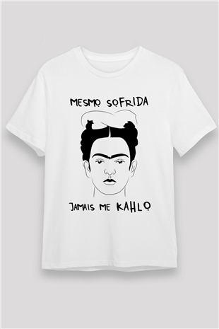 Frida Kahlo Beyaz Unisex Tişört T-Shirt - TişörtFabrikası