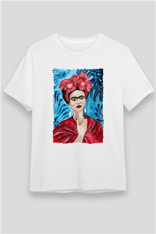 Frida Kahlo Beyaz Unisex Tişört T-Shirt - TişörtFabrikası