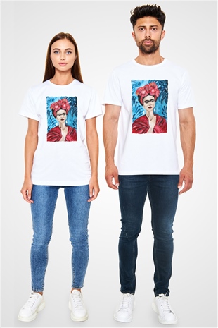 Frida Kahlo Beyaz Unisex Tişört T-Shirt - TişörtFabrikası
