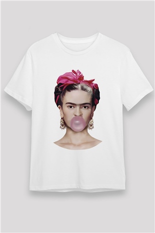 Frida Kahlo Beyaz Unisex Tişört T-Shirt - TişörtFabrikası