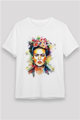 Frida Kahlo Beyaz Unisex Tişört T-Shirt - TişörtFabrikası