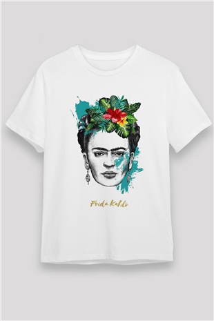 Frida Kahlo Beyaz Unisex Tişört T-Shirt - TişörtFabrikası