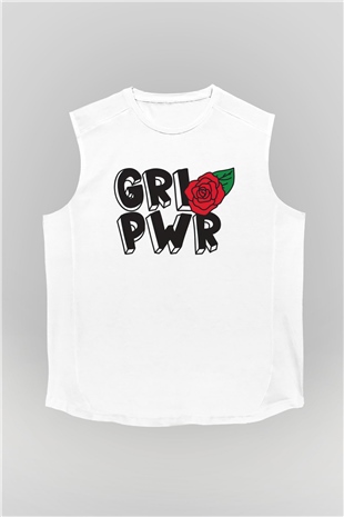 Frida Kahlo Girl Power - Grl Pwr Beyaz Unisex Kolsuz Tişört