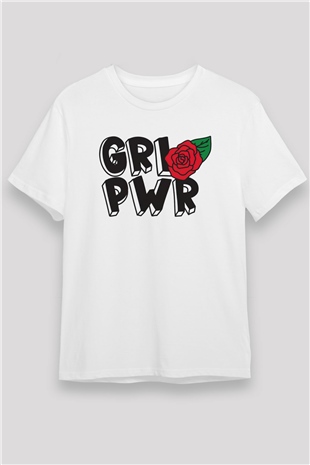 Frida Kahlo Girl Power - Grl Pwr Beyaz Unisex Tişört T-Shirt - TişörtFabrikası