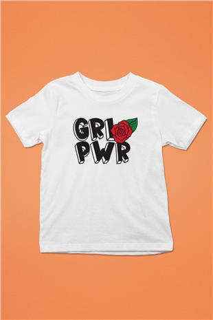 Frida Kahlo Girl Power - Grl Pwr Beyaz Unisex Çocuk Tişört