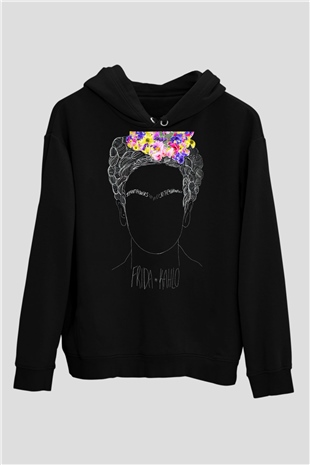 Frida Kahlo Siyah Unisex Hoodie