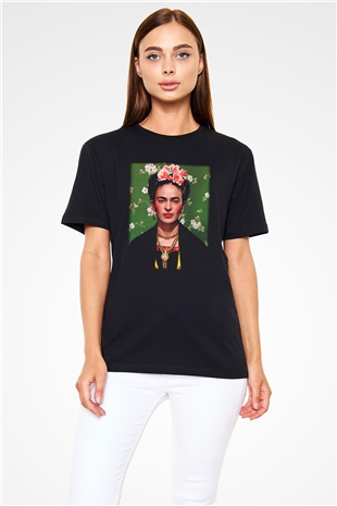 Frida Kahlo Siyah Unisex Tişört T-Shirt - TişörtFabrikası