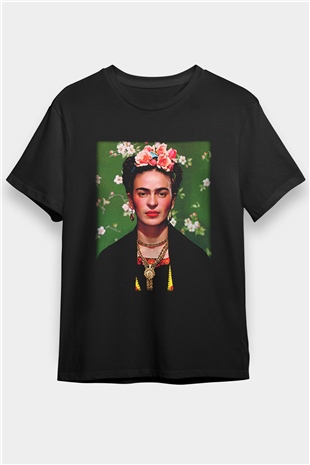 Frida Kahlo Siyah Unisex Tişört T-Shirt - TişörtFabrikası
