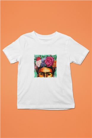 Frida Kahlo Unisex Baskılı Beyaz Çocuk Tişört