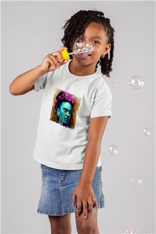 Frida Kahlo Unisex Baskılı Beyaz Çocuk Tişört