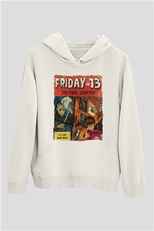Friday the 13th 13.Cuma Beyaz Unisex Hoodie