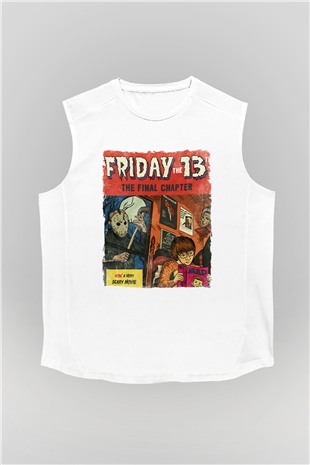Friday the 13th 13.Cuma Beyaz Unisex  Kolsuz Tişört