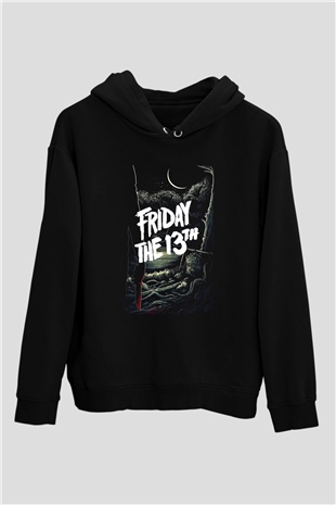Friday the 13th 13.Cuma Siyah Unisex Kapüşonlu Sweatshirt