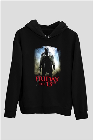Friday the 13th 13.Cuma Siyah Unisex Kapüşonlu Sweatshirt