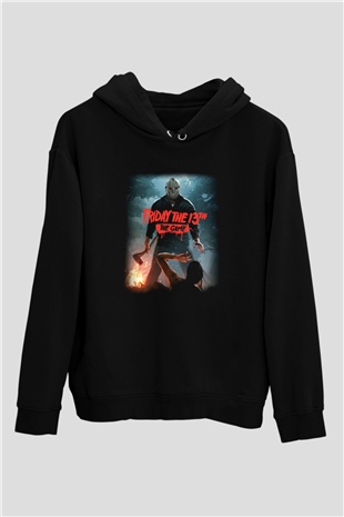 Friday the 13th 13.Cuma Siyah Unisex Kapüşonlu Sweatshirt