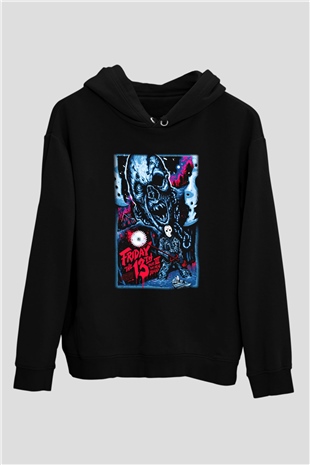 Friday the 13th 13.Cuma Siyah Unisex Kapüşonlu Sweatshirt