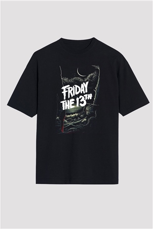 Friday the 13th 13.Cuma Siyah Unisex Oversize Tişört