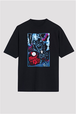Friday the 13th 13.Cuma Siyah Unisex Oversize Tişört