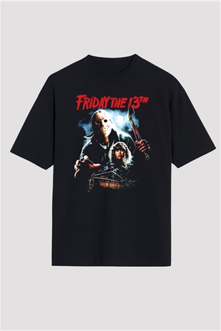 Friday the 13th 13.Cuma Siyah Oversize Tişört