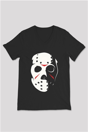 Friday the 13th 13.Cuma Siyah Unisex V Yaka Tişört