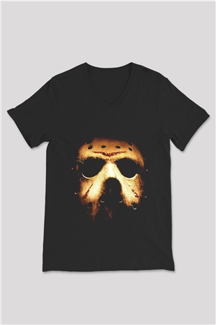 Friday the 13th 13.Cuma Siyah Unisex V Yaka Tişört