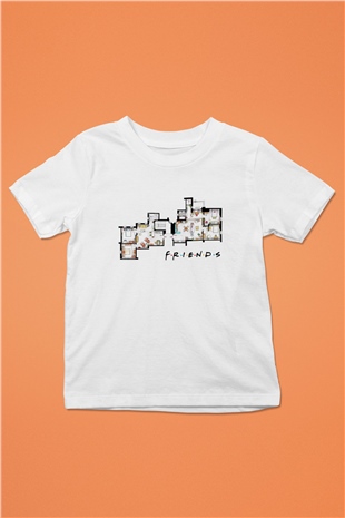 Friends Baskılı Beyaz Unisex Çocuk Tişört