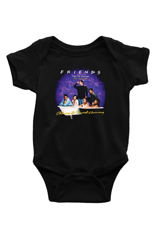 Friends Baskılı Siyah Bebek Body - Zıbın