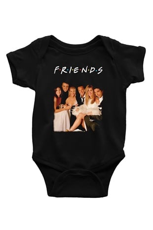 Friends Siyah Bebek Body - Zıbın